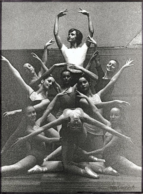 Ballerinas Pose with Single Male Danseur