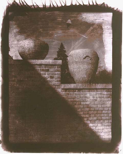 Untitled (Brick Wall with Clay Urns)